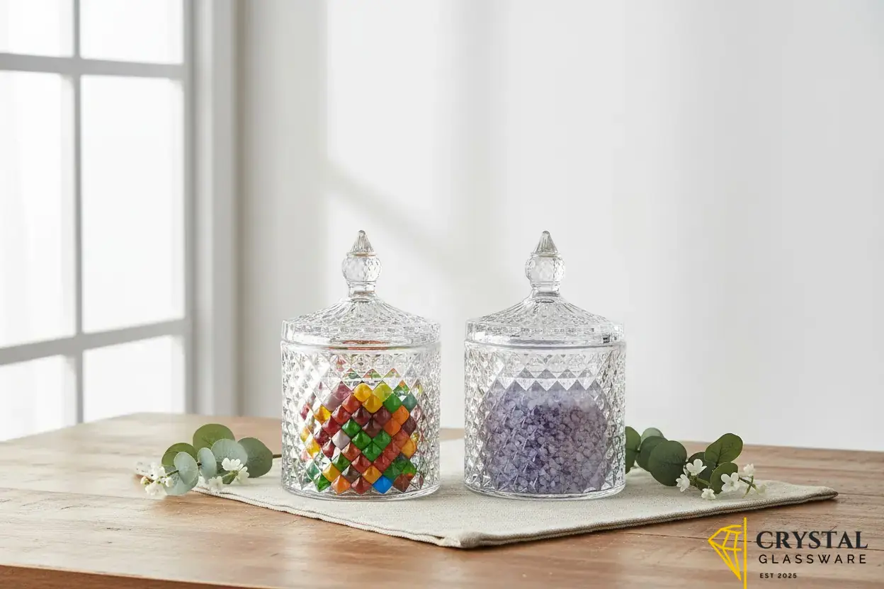 Delisoga Premium Glass Candy Bowl 2Pcs set